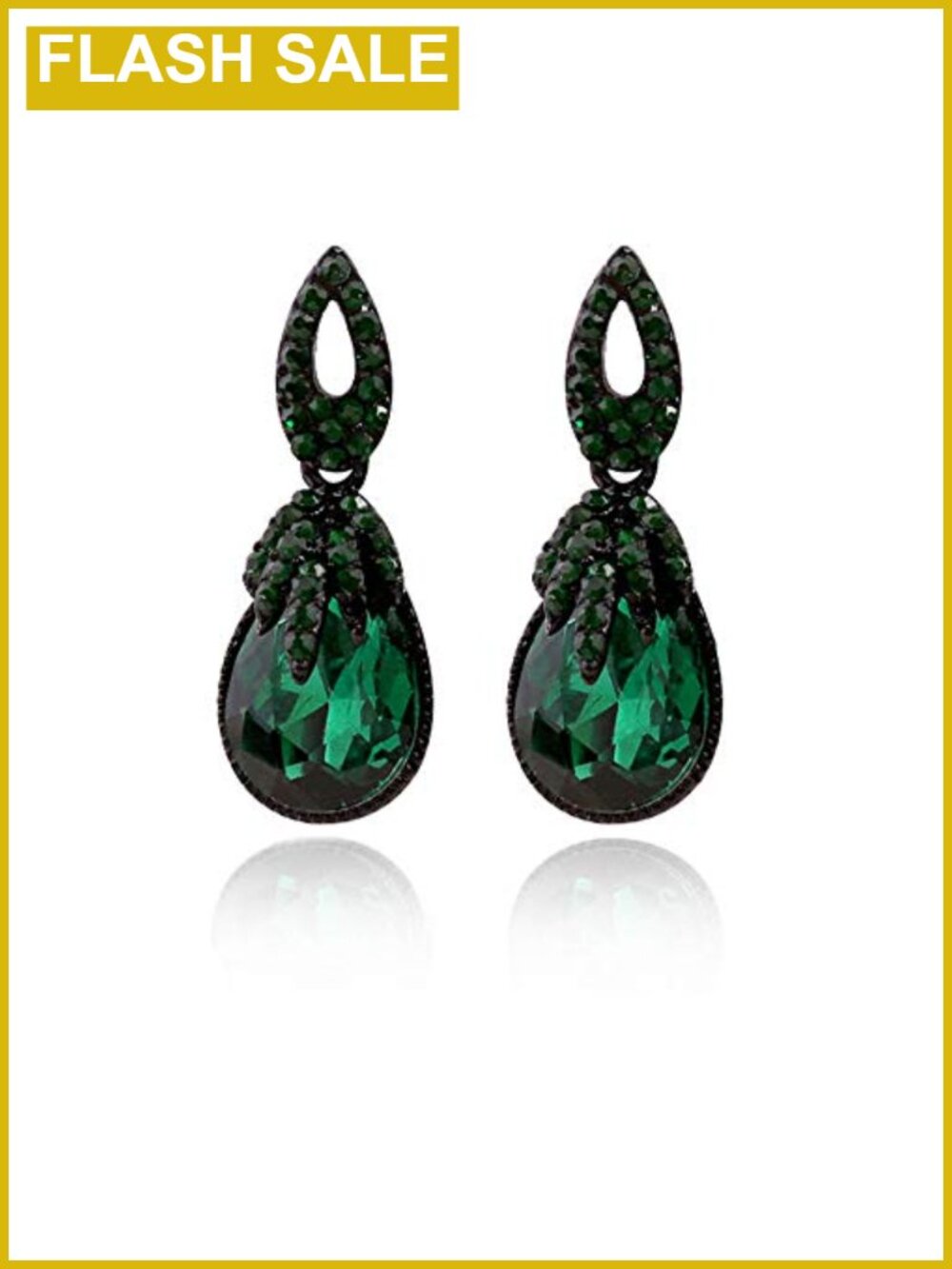 Rhinestone Teardrop Dangle Earrings Solid Alloy Women Girls Retro Boho